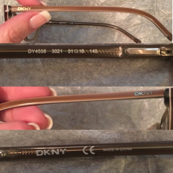 EUC DKNY Eyeglass Frames Brown Cream Accent - Picture 6 of 6